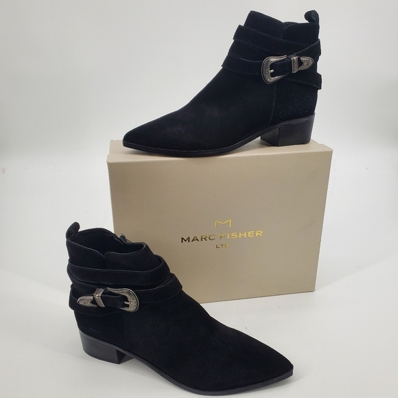Marc Fisher black suede MLYandi bootie women's size 8 new - Picture 1 of 7